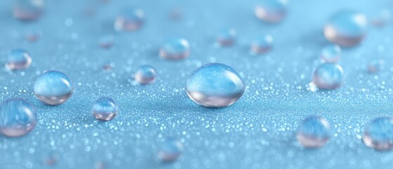Fototapeta premium Raindrops on a soft fabric surface indoor setting close-up photography calm environment macro view serenity concept for visual aesthetics