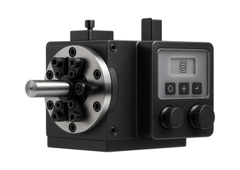 Multi-axis spring coiling machine with a rotating mandrel and electronic counter for a high-tech mechanical engineering lab