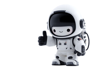 Cute astronaut giving thumbs up. Space exploration, success, future concept.