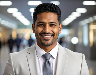 Businessman smiling confidently
