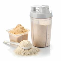 shaker with protein isolated on white background