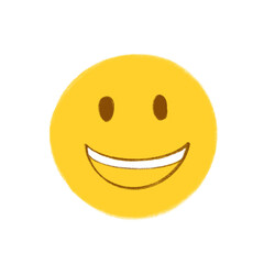 Cute Hand Drawn Smiley Face Icon with Chalk Texture