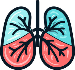 Obraz premium Lungs Anatomy Illustration: A Vital Respiratory System Graphic Design
