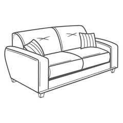Modern sofa with decorative pillows couch furniture