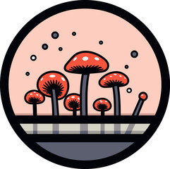 Whimsical Mushroom Cluster: A Botanical Fantasy