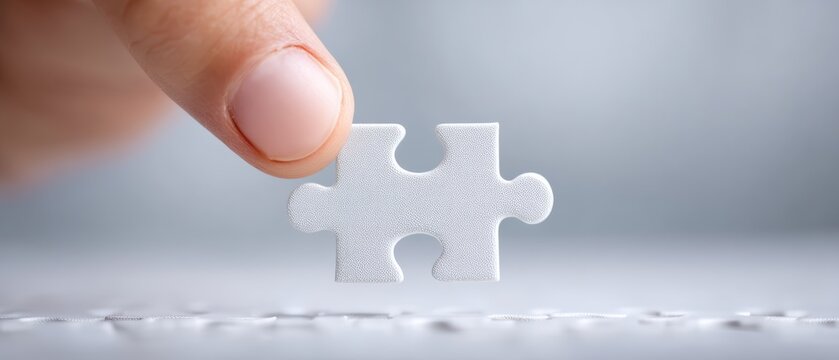Placing the final piece puzzle completion indoor setting abstract concept close-up view problem-solving journey