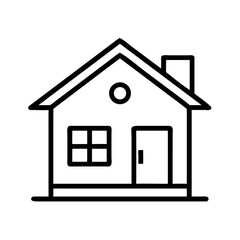 Simple House Silhouette Front View home building