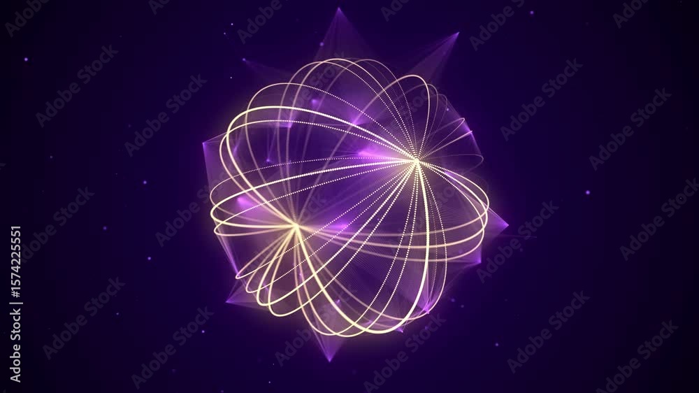 Poster sci-fi colors sphere with particles. concept network connection. frame sphere. abstract technology b