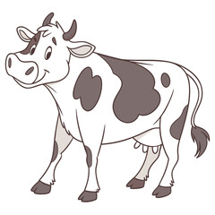 Cartoon cow with brown spots animal farm
