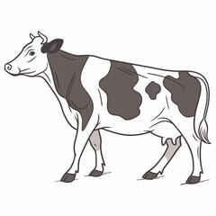 Holstein cow standing profile farm animal livestock