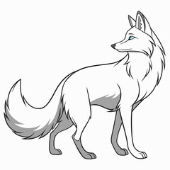 Arctic fox with blue eyes white fur animal