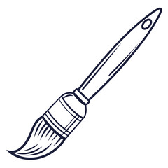 Dark blue tapered paintbrush line art drawing tool
