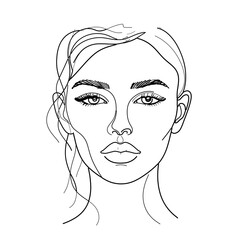 Minimalist Line Art Portrait of a Woman