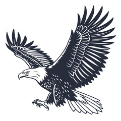 Majestic eagle soaring with spread wings bird flying © RABBY