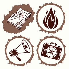 Travel adventure and communication icons passport map pin