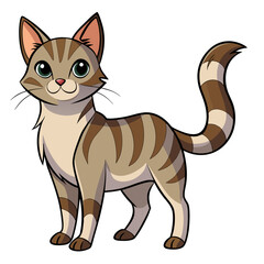 Tabby cat with green eyes and brown stripes feline domestic animal