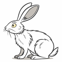 White rabbit with yellow eyes hare animal