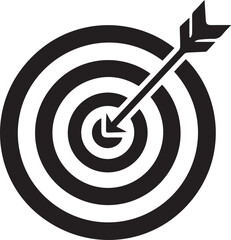 Target with Arrow Icon Vector – Goal, Focus, Precision, Success & Marketing Symbol | Business & Strategy Line Design