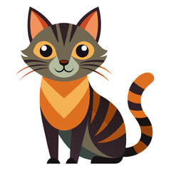 Stylized tabby cat with orange accents animal domestic