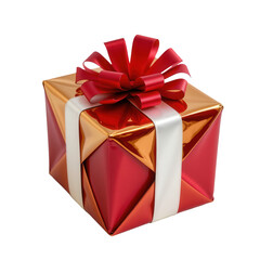Obraz premium Brightly Colored Gift Box with Ribbon and Bow for Festive Celebrations and Special Occasions