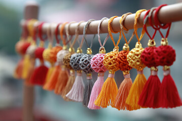 colorful wristband on rakhi festival