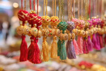 colorful wristband on rakhi festival