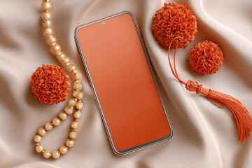 Rakhi with smartphone