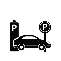 Naklejka premium Vehicle Parking Area Sign – Compact Car with P Symbol
