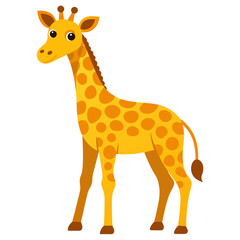 Obraz premium Cartoon giraffe with orange spots on white background animal illustration