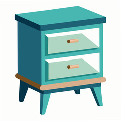 Teal and blue nightstand with drawers bedside table furniture