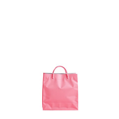 Pink shopping bag isolated on a plain background for retail, fashion, or marketing concepts