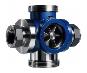 Turbine flowmeter with a stainless steel rotor and threaded connections for a fuel distribution network.