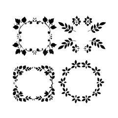 Elegant Floral and Leafy Borders leaves decorative