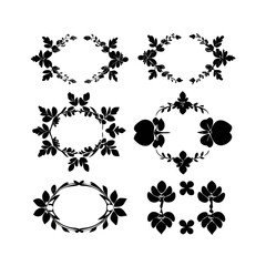 Decorative floral frame elements ornamental border