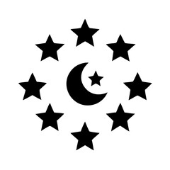 Celestial bodies crescent moon and star combinations
