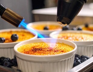 Flaming Cr?me Br?l?e Dessert
