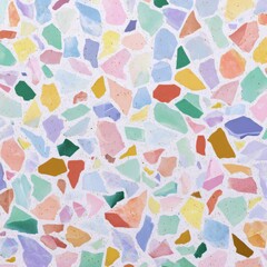 Colorful Terrazzo Texture with Pastel Shades and Unique Patterns