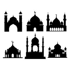 Islamic architectural elements domes and minarets mosque