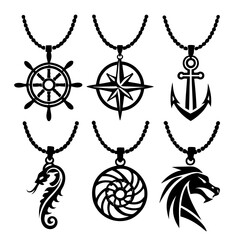Tribal necklaces with nautical and animal pendants © RABBY