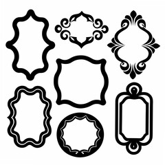 Ornate decorative frame shapes collection frames borders