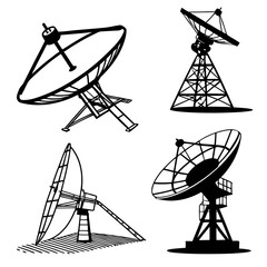 Satellite dish antennas communication towers technology broadcasting