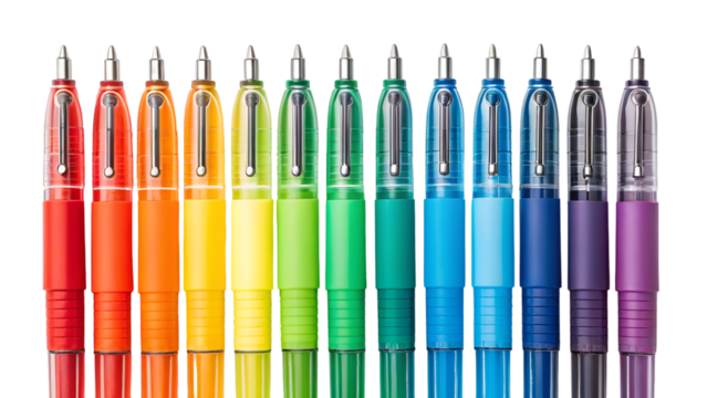Colorful pens set rainbow collection stationery art supplies writing tools office school supplies drawing pens art
