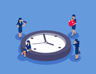 Time investment. Flat isometric vector concept