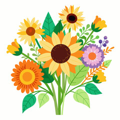 sunflowers on a white background