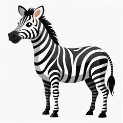Cartoon Zebra Standing Profile View animal wildlife