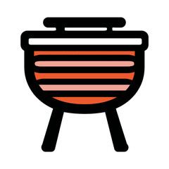 Simple barbecue grill stands outdoors for summer grilling