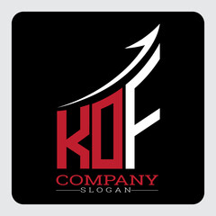 Fototapeta premium KDF logo design, KDF Company Logo Design Growth vector, KDF Upward Arrow Business Success Logo vector, KDF Corporate Branding Logo, KDF simple and modern logo, KDF business finance logo design, etc.