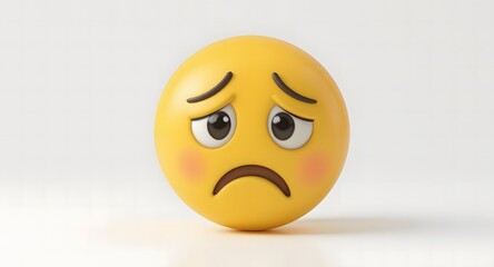 Fototapeta premium Sad Emoji Face, Expressive Emotions