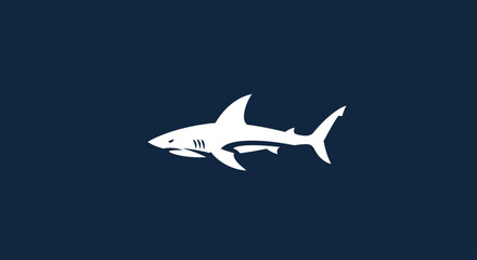 Fototapeta premium Modern stylized shark logo vector icon
