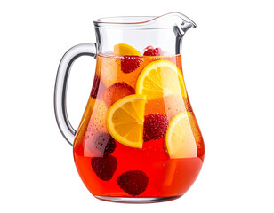 Glass Pitcher Filled with Bright Refreshing Drink, Isolated on Transparent Background PNG